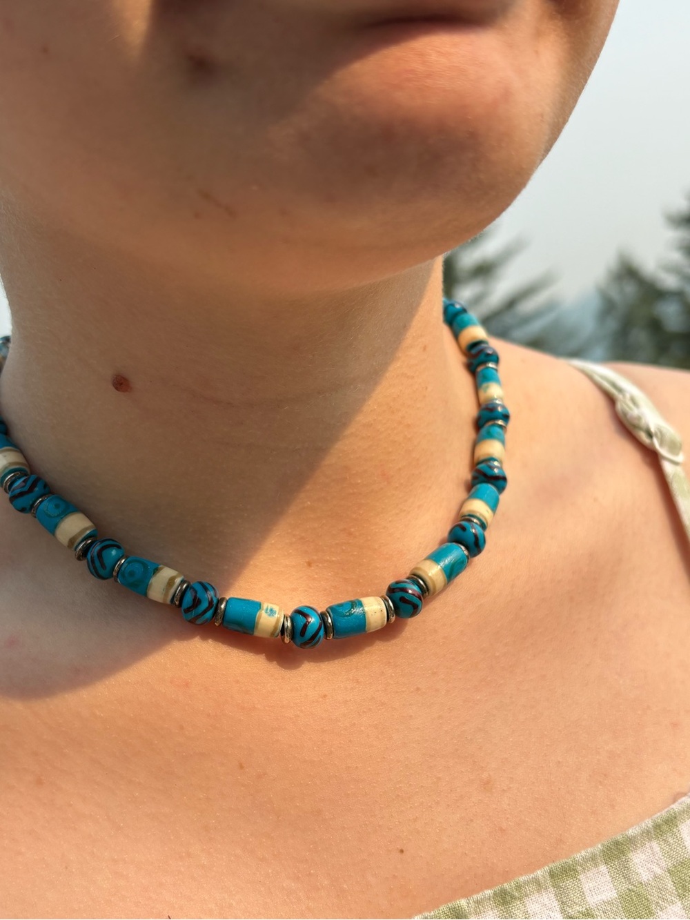 Hand Made African Turquoise Japanese Necklace